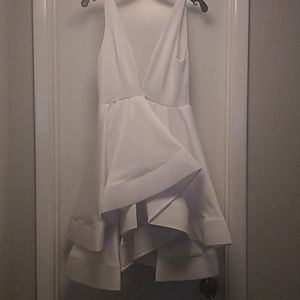 White Michael Costello dress